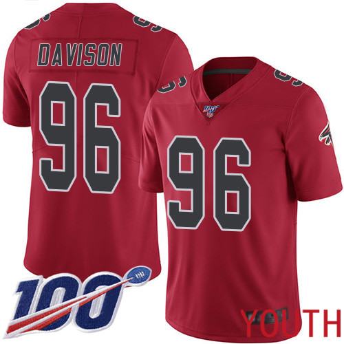 Atlanta Falcons Limited Red Youth Tyeler Davison Jersey NFL Football #96 100th Season Rush Vapor Untouchable->youth nfl jersey->Youth Jersey